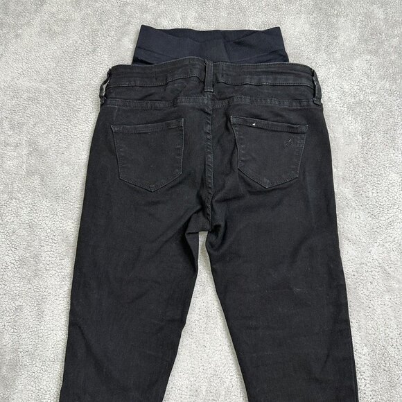 Blanqi Women's Tummy Support Distressed Fray Hem Maternity Jeans Size 2 Black - Picture 4 of 10
